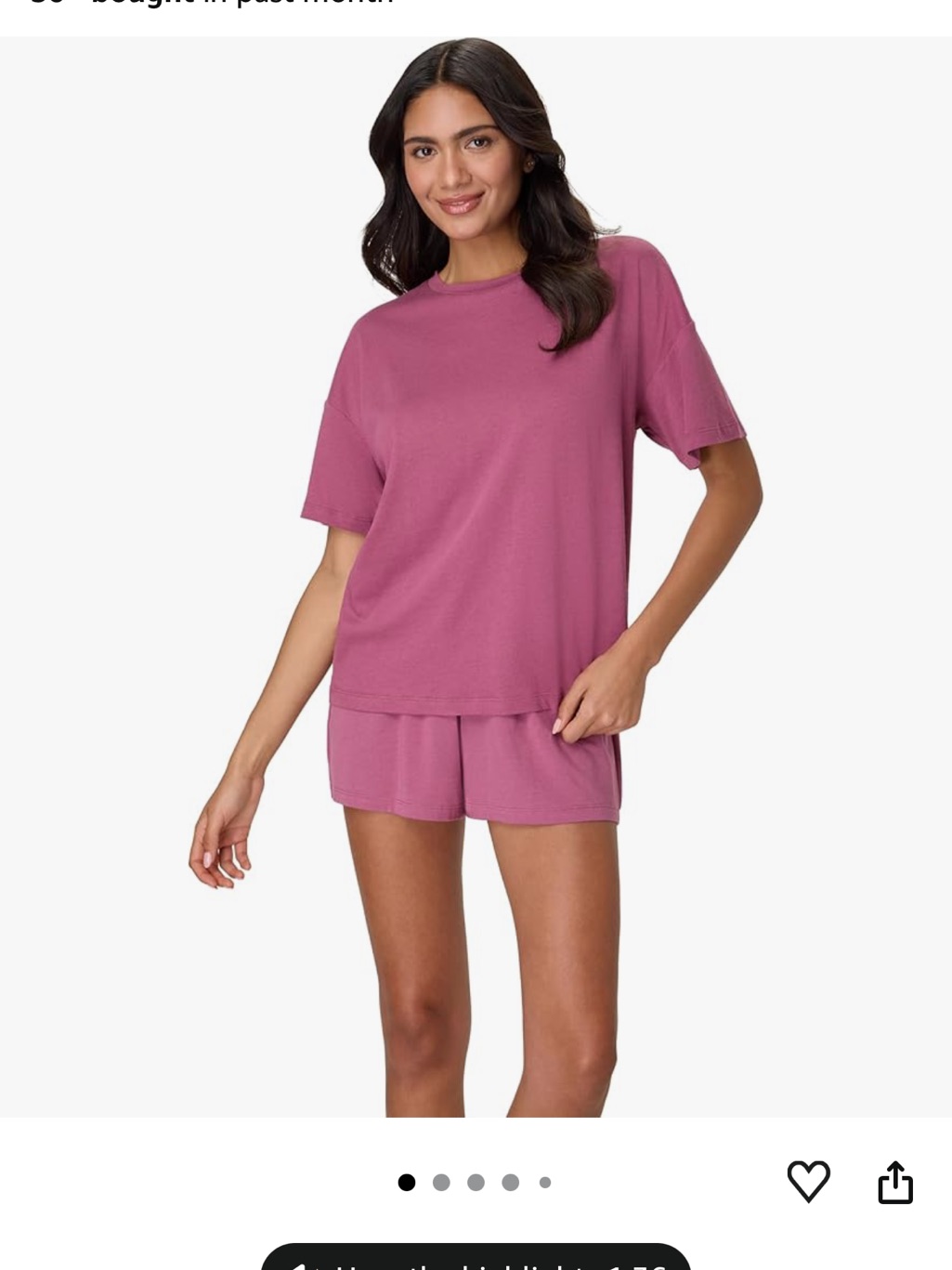 Hanes Rose-Mauve Tee And Matching Set